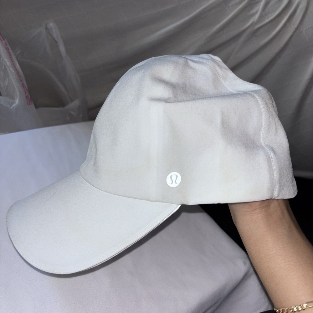 Lululemon White Baseball Cap OS Cotton Blend Adjustable Strap Athleisure